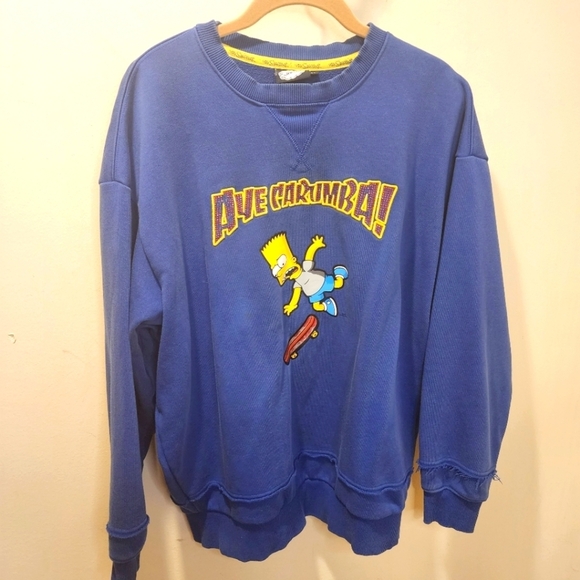 20th Century Fox Film Corporation   The Simpsons Unisex  blue sweater size M - Picture 1 of 12